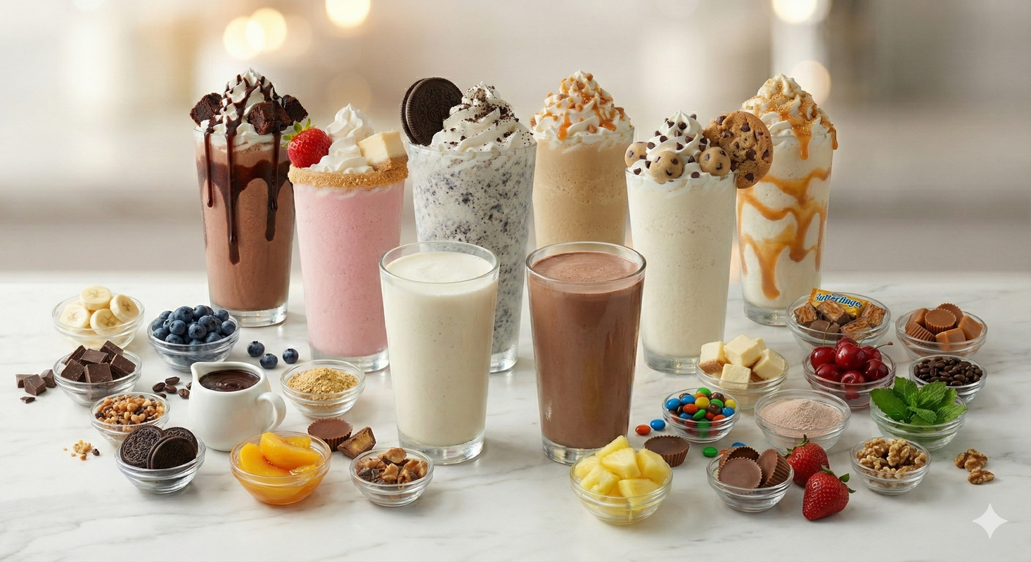 Mix your own shake with various toppings
